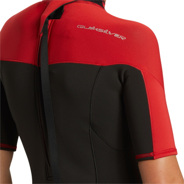 2026 Quiksilver Junior Everyday Sessions 2/2mm Rückenreißverschluss Shorty Neoprenanzug EQBW503025 - High Risk Red